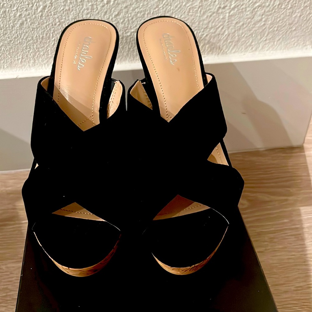 BLACK SUEDE MULE
